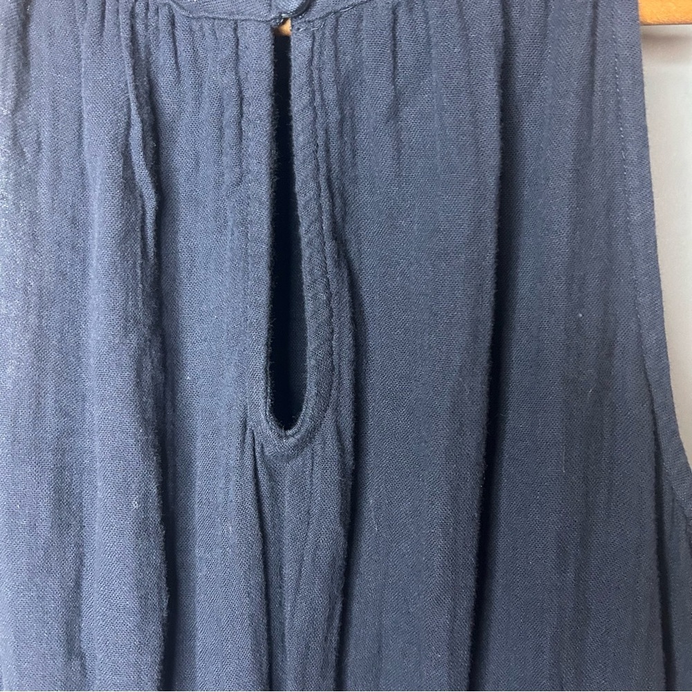 Navy Blue Sleeveless Maxi Dress Boho Tiered Summer Beach XS - Picture 9 of 12